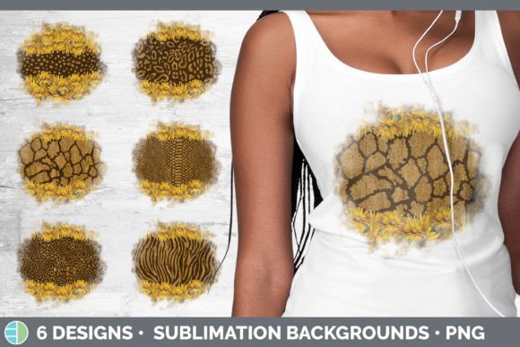 Animal Print Sunflower Background | Grun: A Bold Sublimation Bundle