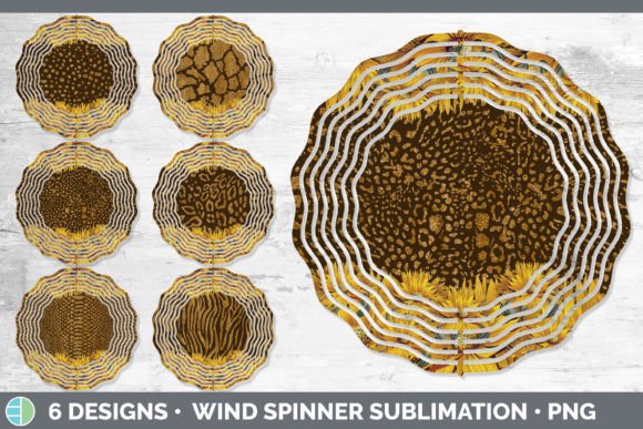Animal Print Sunflower Wind Spinner: Bold Design Assets