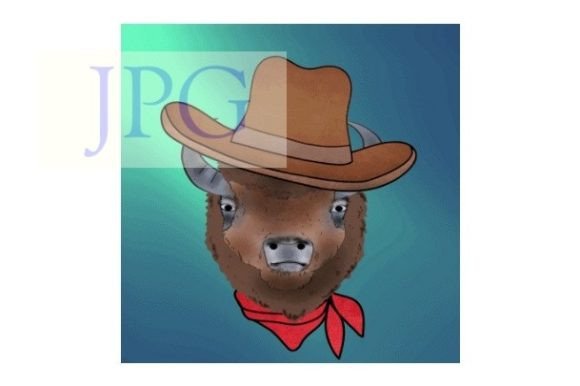 Bison Cowboy Printable Animal Graphic: A Design Asset for Authentic Western Branding