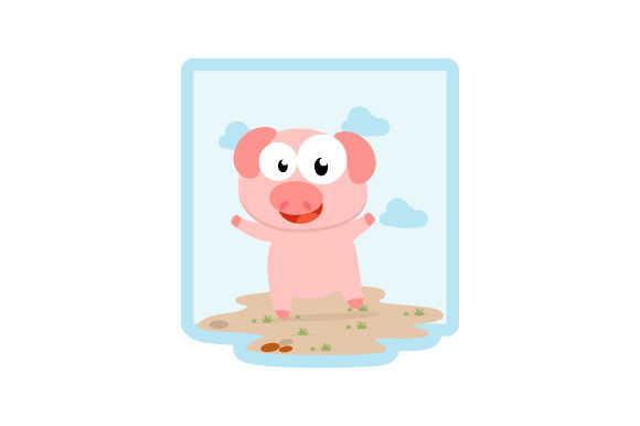 Charming and Versatile: Using Cute Pig Animal Cartoon in Your Designs