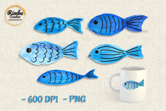 Charming Fish Watercolor Clipart for Creative Projects