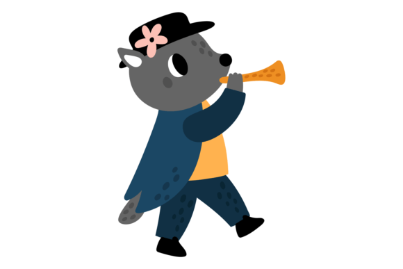 Cute Wolf Play Trumpet: Unlocking Playful Branding