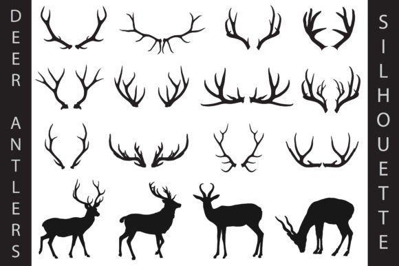 Deer Antlers Forest Animal Silhouette: A Rustic Design Asset