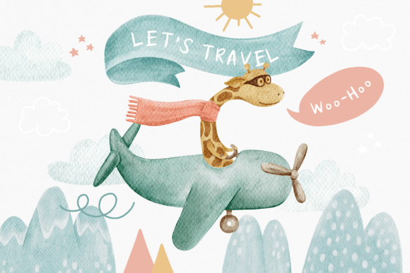 Designing Playful Journeys with Kids Transport & Animal Doodles Clipart
