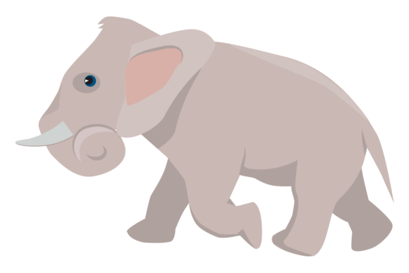 Elephant Icon: A Cute Zoo Animal Design for Creative Projects