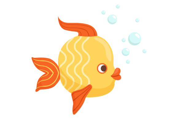 Golden Fish Underwater: A Cartoon Animal Font for Playful Branding