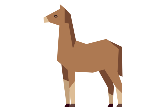 Horse Symbol: A Polygonal Farm Animal for Modern Design