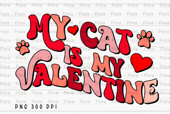 My Cat is My Valentine Animal Retro PNG: A Designer's Take on This Playful Asset