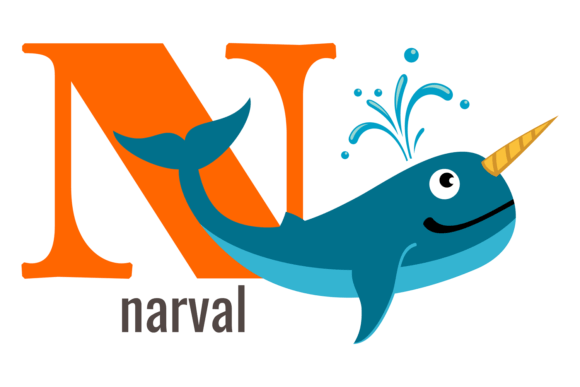 N Card. Alphabet Animal. English Vocabul: A Playful Asset for Modern Branding