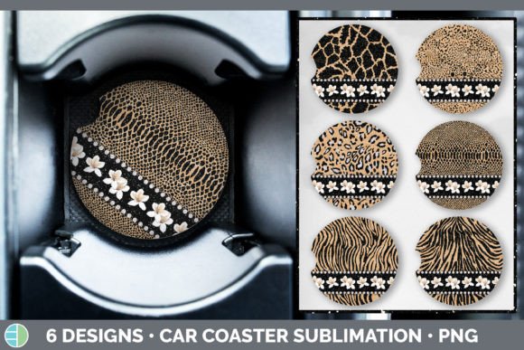 Tan Animal Print Car Coaster: The Sublimation Asset You Need