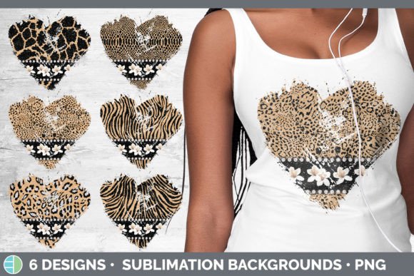 Tan Animal Print Heart Distressed Clipar: A Creative Edge