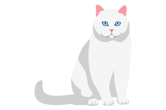 The Irresistible Charm of the Fluffy White Cat Sitting Pet Animal Icon