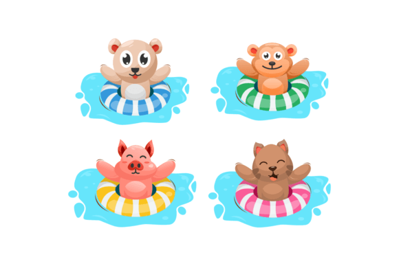 The Whimsical Charm of Cute Animal and Tire Illustration in Design