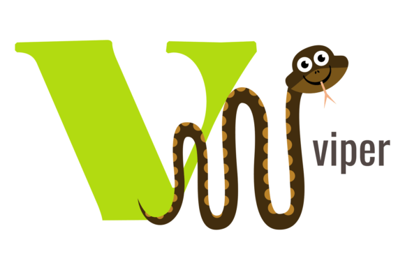 V Letter Card: Viper Animal Alphabet Voc