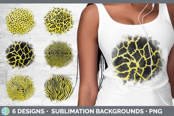 Yellow Animal Print Background: Grunge Style Design Assets
