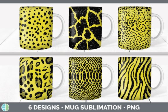 Yellow Animal Print Mug Sublimation: Bold Design for Your Brand