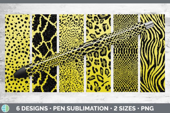 Yellow Animal Print Pen Wraps: Epoxy Sublimation Bundle